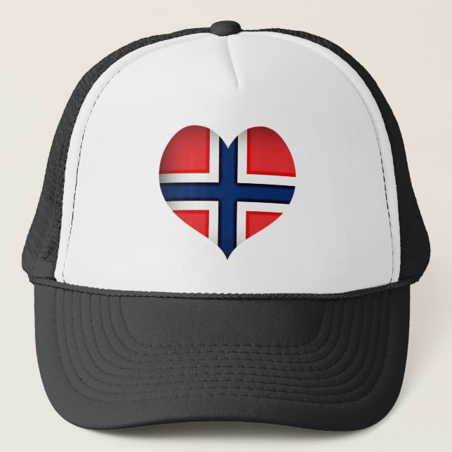 Norge Flagga Heart Truckerkeps (Framsida)