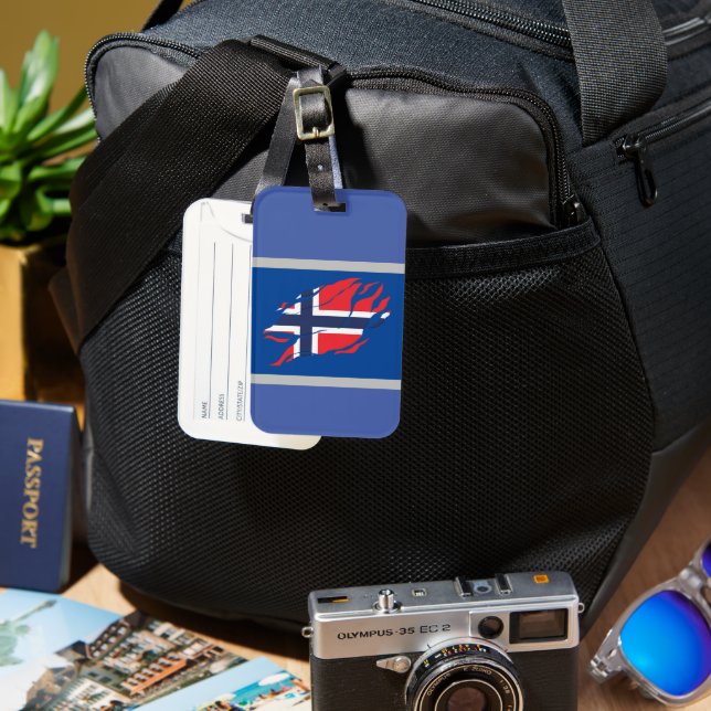 norge Flagga Inside Me, skandinavien inuti Klo Mar Bagagebricka (Framsida & Baksida)