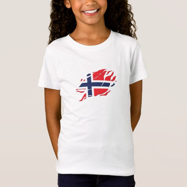 Norge Flagga Inside Me, skandinavien inuti Klo Mar T Shirt (Framsida)