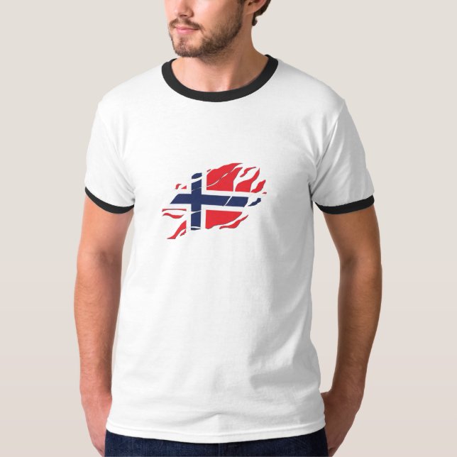 Norge Flagga Inside Me, skandinavien inuti Klo Mar T Shirt (Framsida)