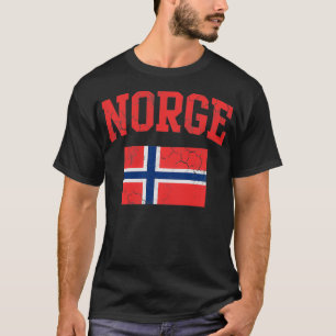 Norge Flagga Norge Norska Vintagen Fade Manar Wome T Shirt