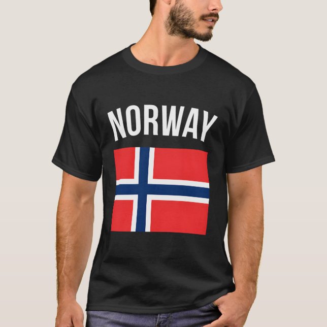 Norge Flagga Norska Norgen T Shirt (Framsida)