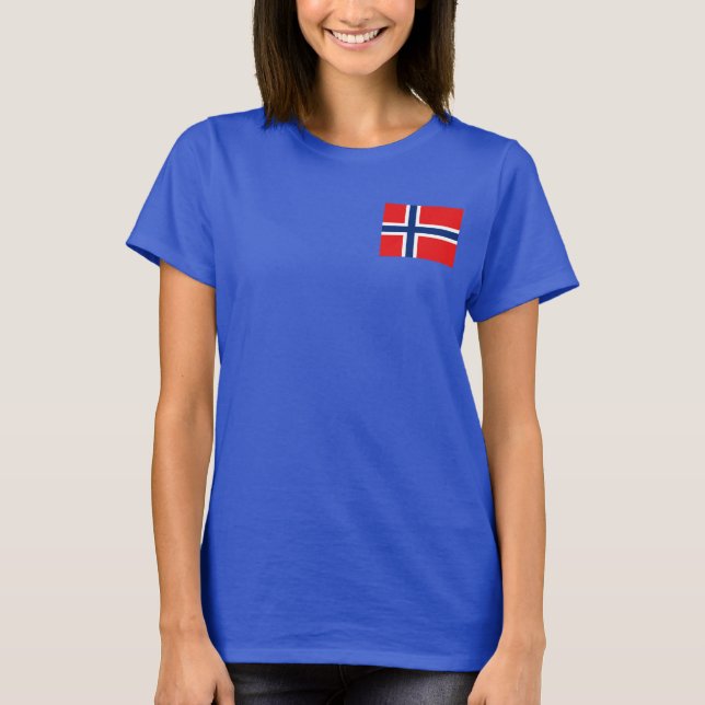 Norge Flagga och Karta dk T-Shirt (Framsida)
