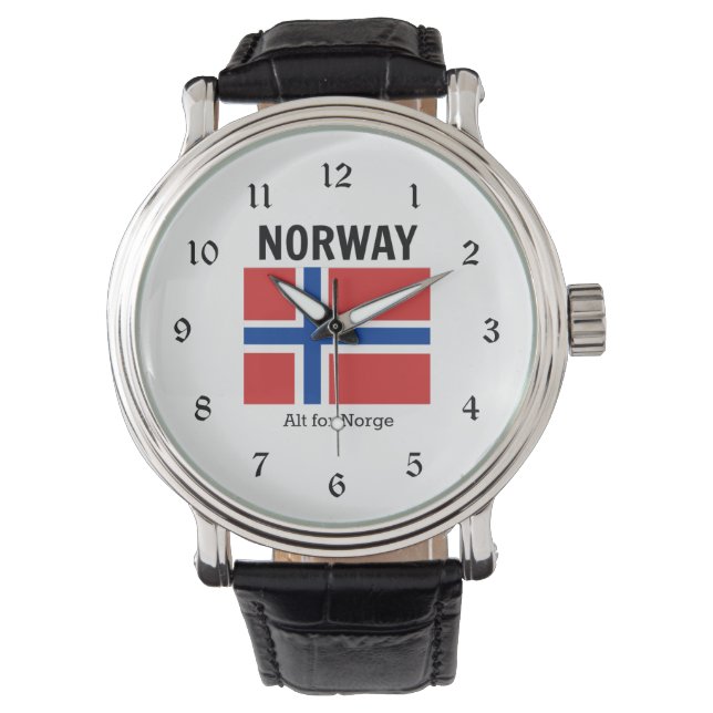 Norge Flagga och motto Armbandsur (Framsida)
