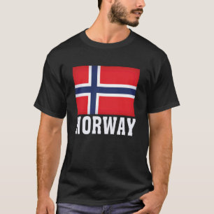 NORGE Flagga Patriotisk Nationell Rötter Minnesgåv T Shirt