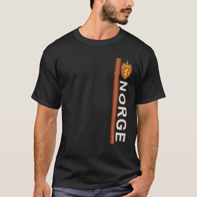 Norge Flagga Pride Fotboll och idrott, temat T-skj T Shirt (Framsida)