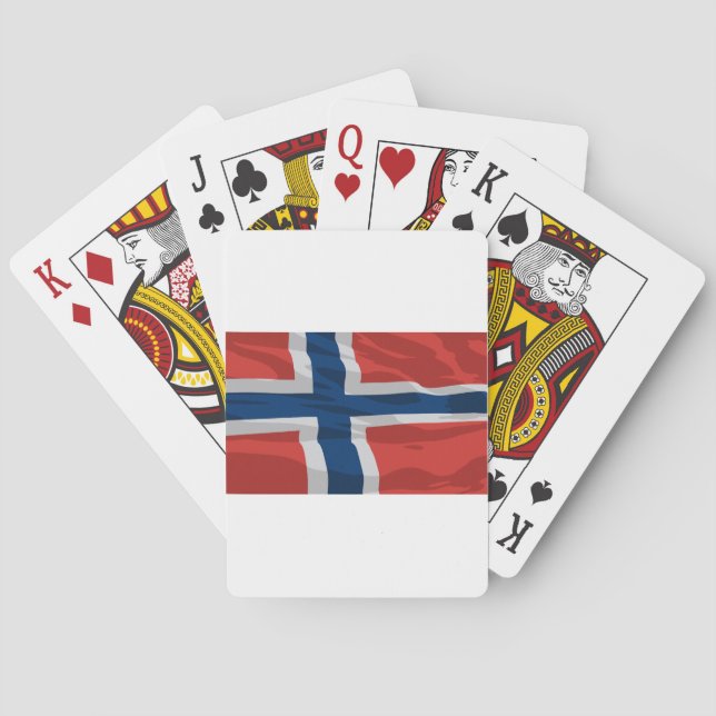 Norge Flagga röd och blå Casinokort (Baksidan)