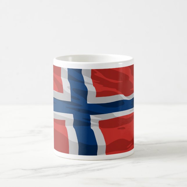 Norge Flagga röd och blå Kaffemugg (Center)