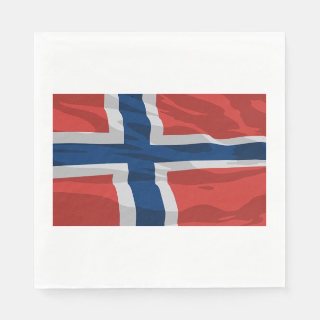 Norge Flagga röd och blå Pappersservett (Framsidan)