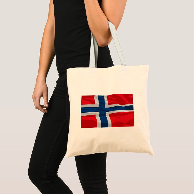 Norge Flagga röd och blå Tygkasse (Skapare uppladdad)