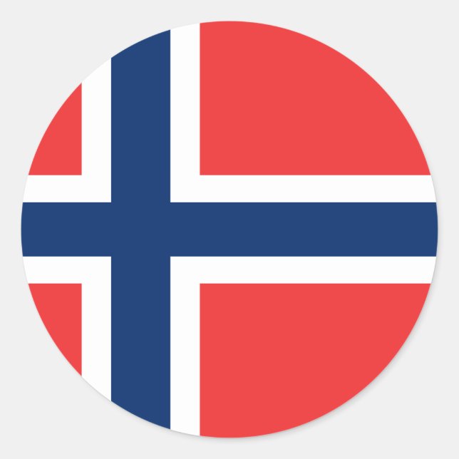 Norge, flagga runt klistermärke (Framsida)