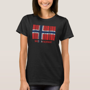 Norge-Flagga-streckkod T Shirt