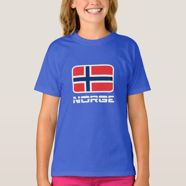 Norge Flagga Tee Shirt (Framsida)