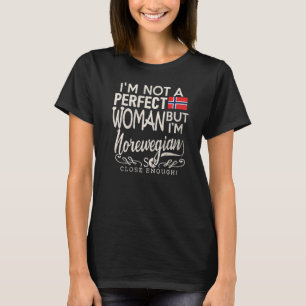 Norge Flagga Woman Norska Pridet Souvenir T Shirt