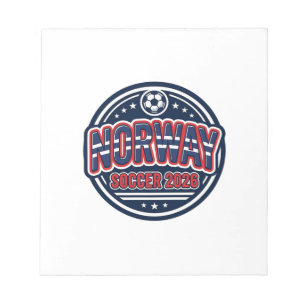 Norge Fotboll 2026 Fotboll Fet Land Typografi  Anteckningsblock