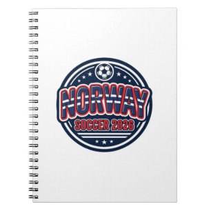 Norge Fotboll 2026 Fotboll Fet Land Typografi Anteckningsbok
