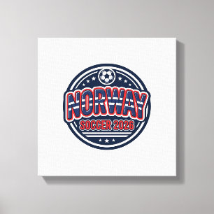 Norge Fotboll 2026 Fotboll Fet Land Typografi Canvastryck