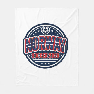 Norge Fotboll 2026 Fotboll Fet Land Typografi Fleecefilt