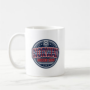 Norge Fotboll 2026 Fotboll Fet Land Typografi Kaffemugg