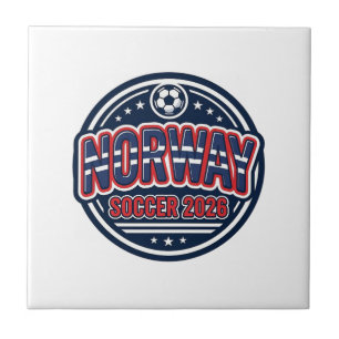 Norge Fotboll 2026 Fotboll Fet Land Typografi Kakelplatta