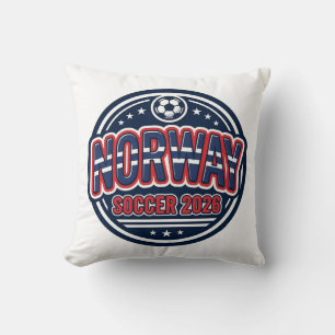 Norge Fotboll 2026 Fotboll Fet Land Typografi Kudde