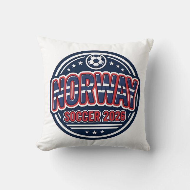 Norge Fotboll 2026 Fotboll Fet Land Typografi  Kudde (Framsida)