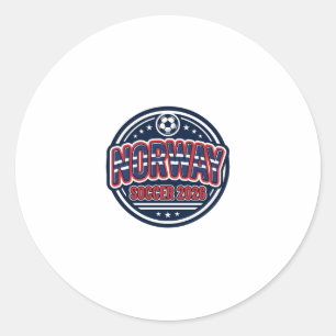 Norge Fotboll 2026 Fotboll Fet Land Typografi Runt Klistermärke