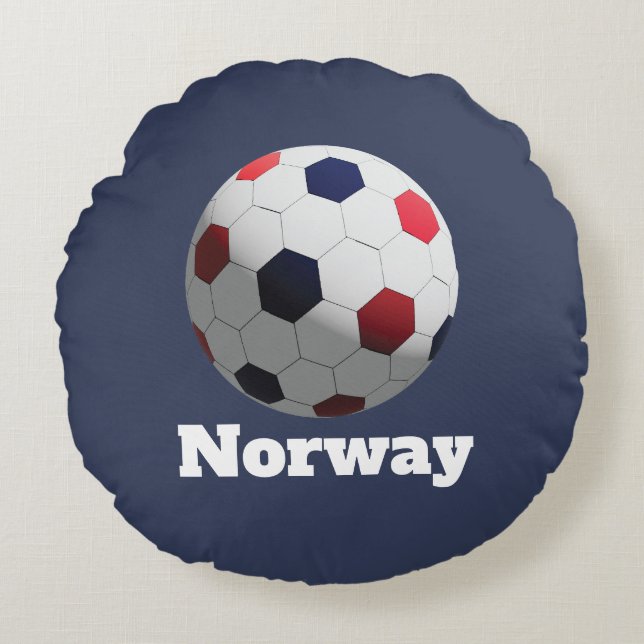 Norge fotboll rund kudde (Framsidan)