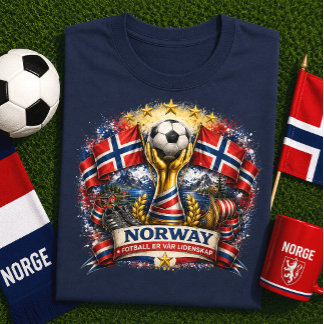 Norge Fotbollsfan Norsk Fotboll VM T Shirt