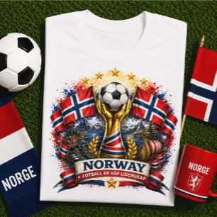 Norge Fotbollsfantast Norsk Fotboll VM T Shirt
