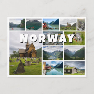 Norge fotokollage vykort