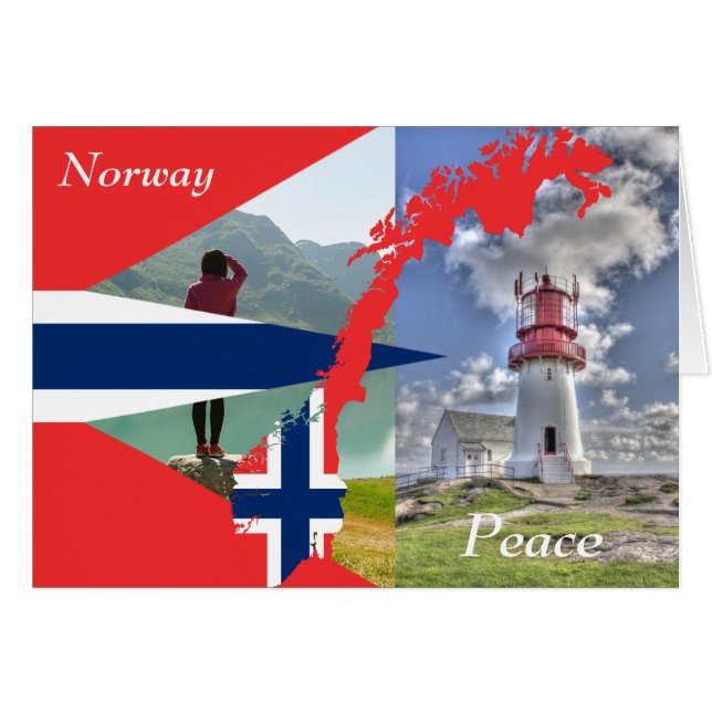 norge, fred hälsningskort (Framsidan Horizontal)