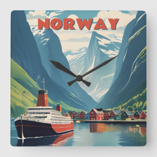 Norge Fyrkantig Klocka