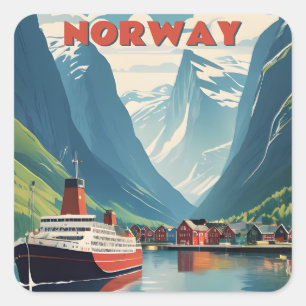 Norge Fyrkantigt Klistermärke