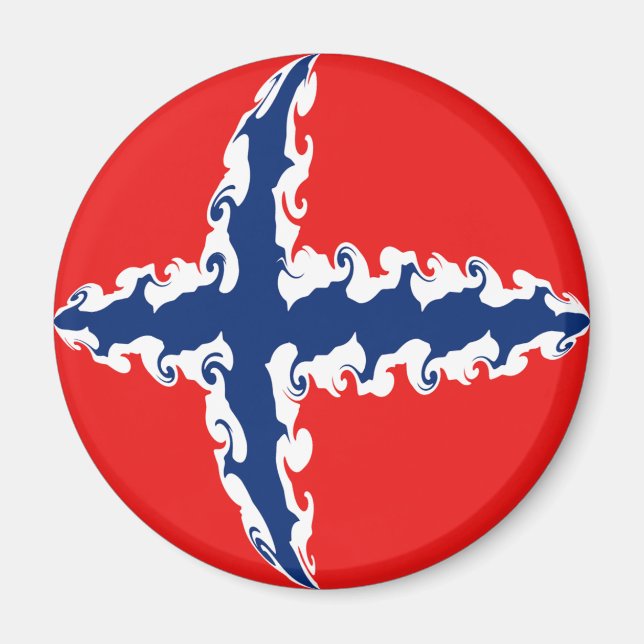 Norge Gnarly Flagga Magnet (Framsidan)