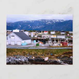 Norge, havshamn och berg vykort