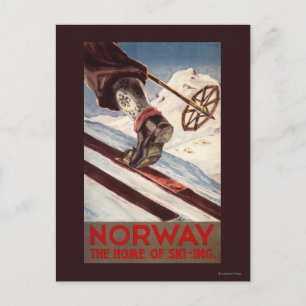 Norge - Hem där skidåkning sker Vykort