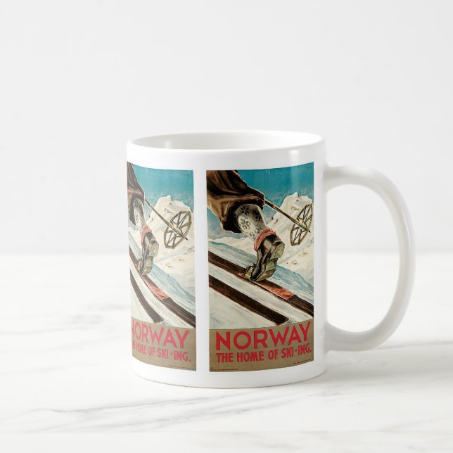 Norge ~ Hem där skidan ligger Kaffemugg (Höger)