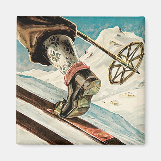 Norge ~ Hem där Skiing körs Magnet (Framsidan)