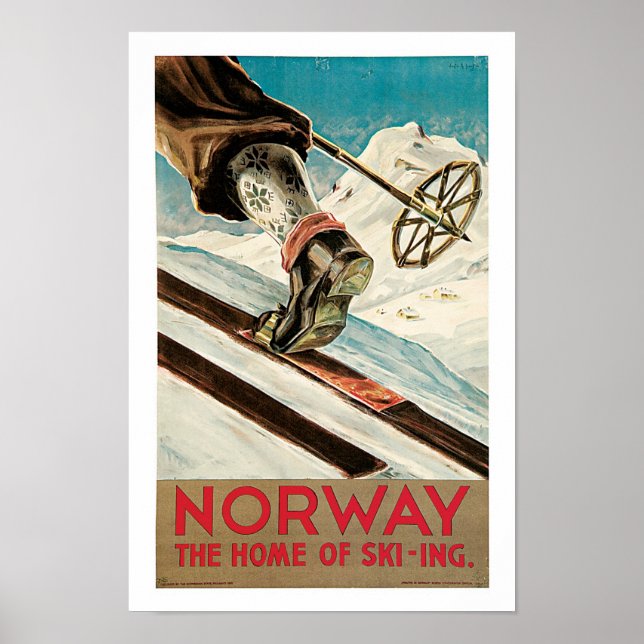 Norge ~ Hem där Skiing körs Poster (Framsidan)