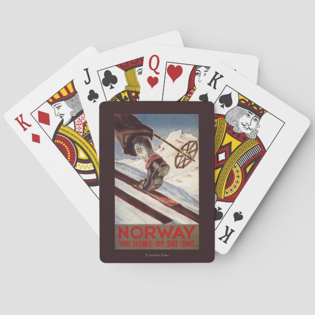 Norge - hemmet av skidåkningen casinokort (Baksidan)