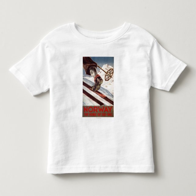 Norge - hemmet av skidåkningen t shirt (Framsida)