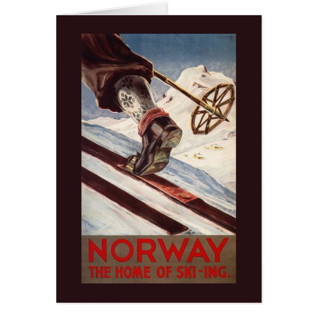 Norge - Hemmet för Skidåkning Hälsningskort (Framsidan)