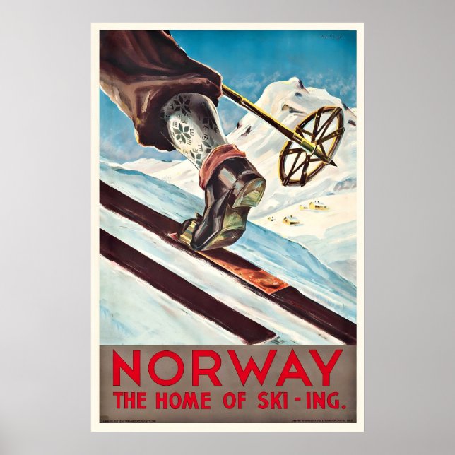 Norge Hemmet för skidåkning Vintersport Skidåkning Poster (Framsidan)