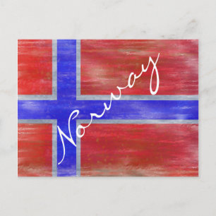 Norge i norska flagga vykort