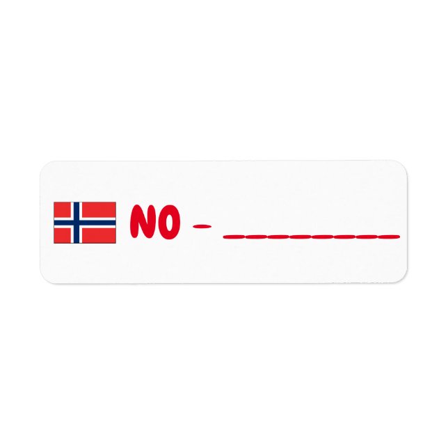 Norge-ID-postkorsning Returadress Etikett (Framsidan)