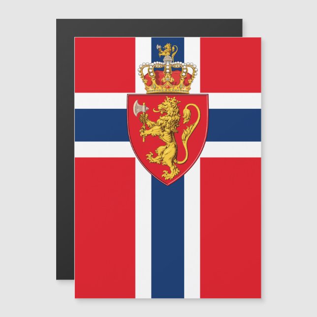 Norge jackande arm på Norgens flagga, norska 2 (Fram/baksida)