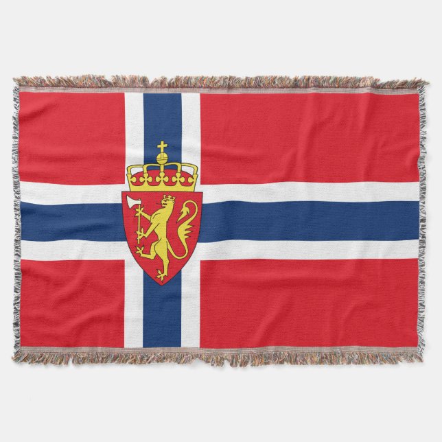 Norge jackande arm på Norgens flagga, norska Filt (Framsidan)