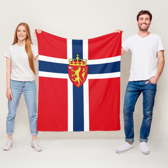 Norge jackande arm på Norgens flagga, norska Fleecefilt (På plats)