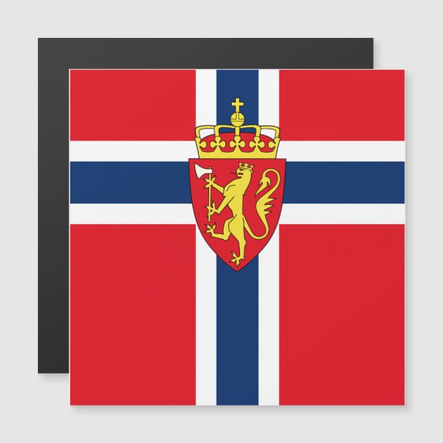 Norge jackat av arm på Norgens flagga, norska (Fram/baksida)